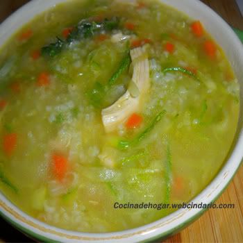 sopa de calabacitas con arroz