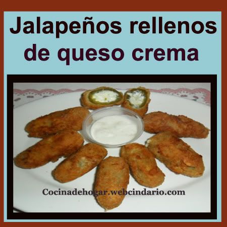 chiles jalapeños relelnos de queso