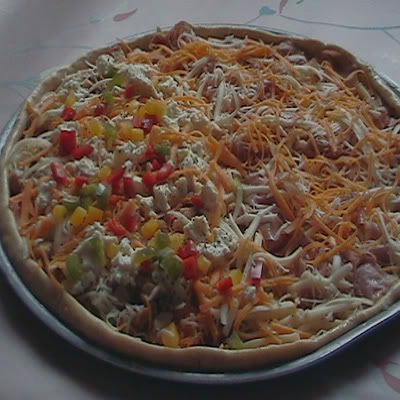 pizza de pollo y jamón