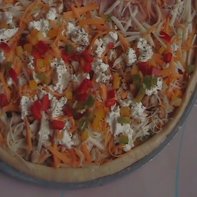 pizza de pollo y queso ricotta