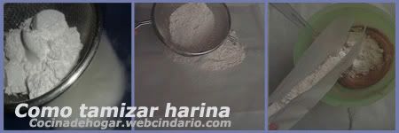 cómo tamizar harina