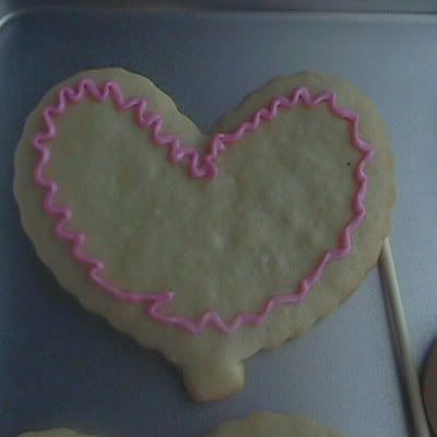 delineado de galletas de san valentín