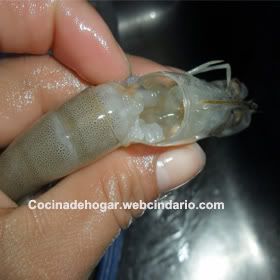 cómo limpiar camarones