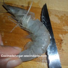 cómo limpiar camarones