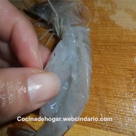 cómo limpiar camarones