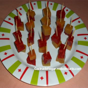 trocitos de membrillo con ate de guayaba