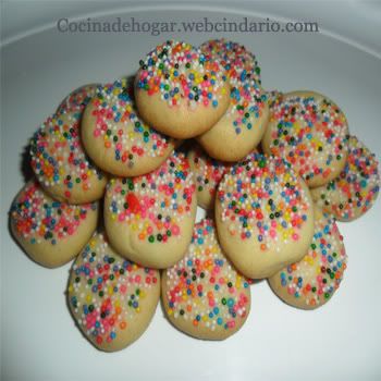 galletas con chochitos-grageas de colores