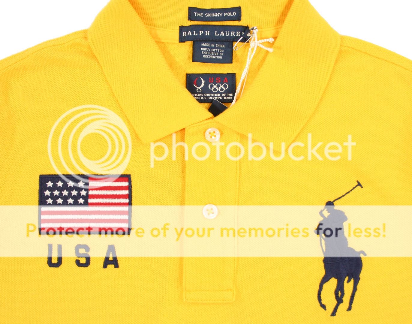 Ralph Lauren Big Pony USA Beijing Olympic Skinny Polo Shirt S New $125 