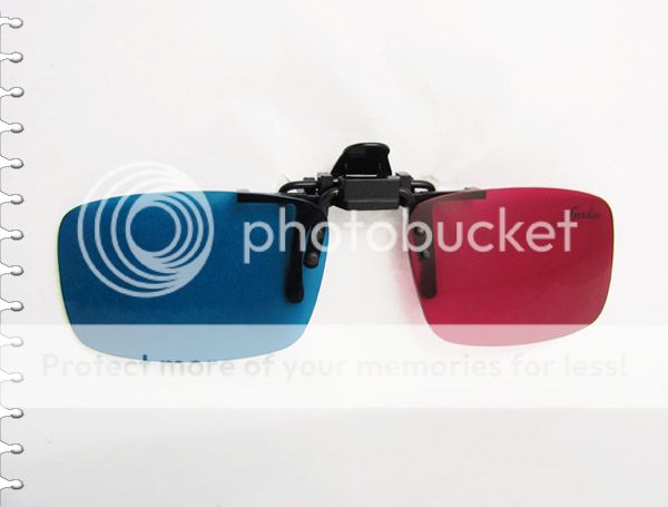 Red+Blue/Cyan Clip On 3D Anaglyph Glasses GN8111 NEW  