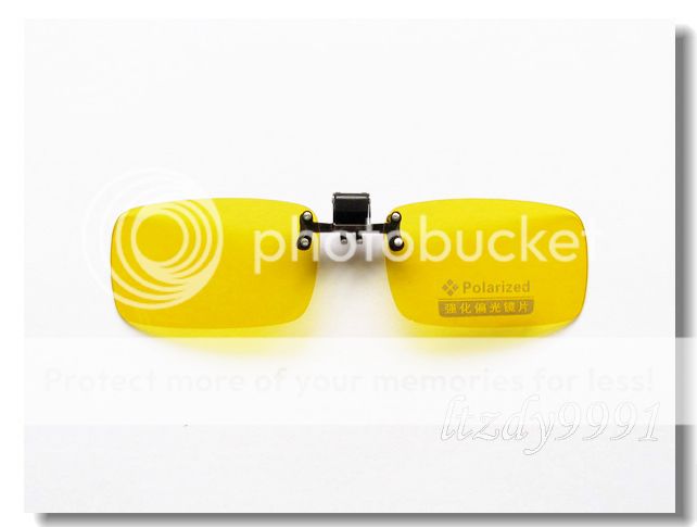 Yellow Lenses Polarized Clip On Night Vision Driving Glasses Medium 