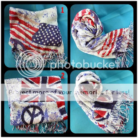 WHX001 01 The American flag and the British flag style scarf cotton 